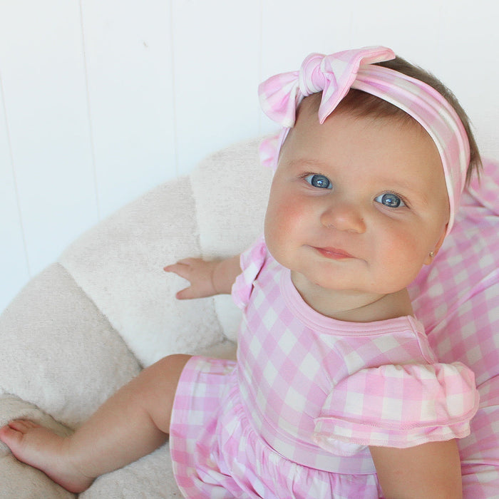 Dream Big Little Co TAFFY PINK GINGHAM DREAM BOW