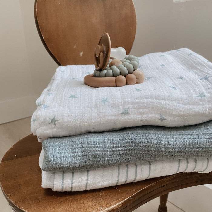 Ely's & Co. 3 Pack Cotton Muslin Swaddle Blanket
