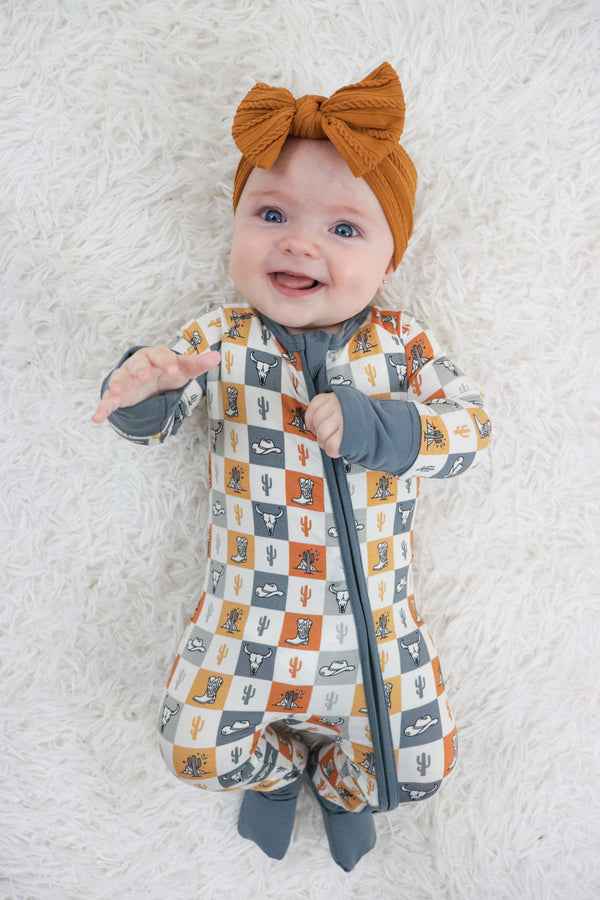 Dream Big Little Co WILD WEST CHECKERS DREAM ROMPER