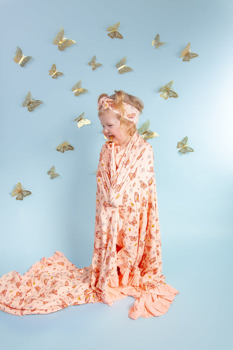 Dream Big Little Co Chasing Butterflies Dream Ruffle Blanket