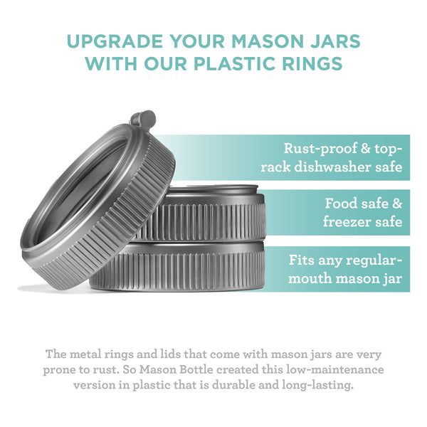 Mason Bottle Plastic Rings, 3 Pack