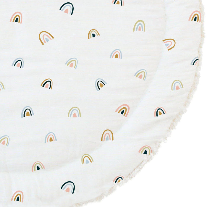 Makemake Organics Organic Baby Play Mat - Rainbow and Ivory