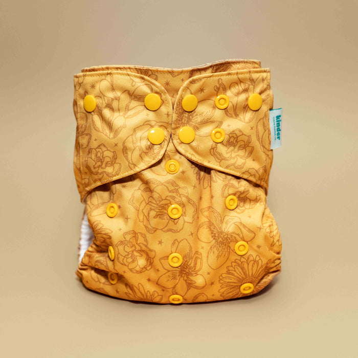 Kinder Cloth Diaper Co. Botanicals Patterned Pocket Cloth Diaper with Athletic Wicking Jersey