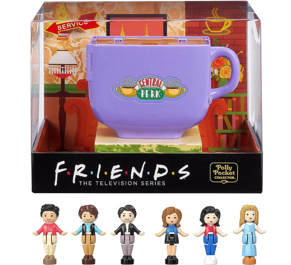 Lay it Flat Polly Pocket Playset: Friends Compact With 6 Dolls and 9 Accessories