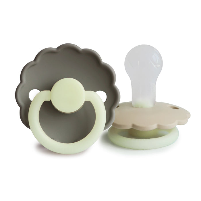 Mushie FRIGG Daisy Night Silicone Pacifier 2-Pack