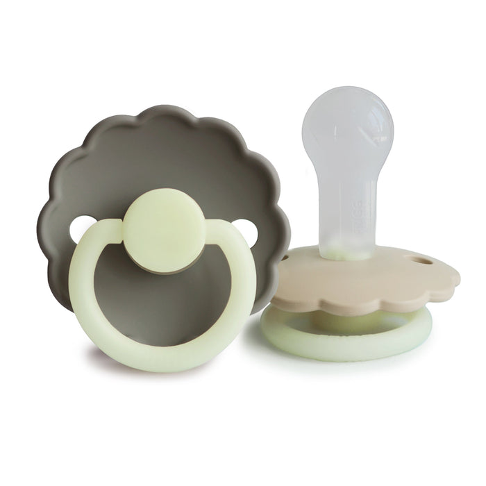 Mushie FRIGG Daisy Night Silicone Pacifier 2-Pack