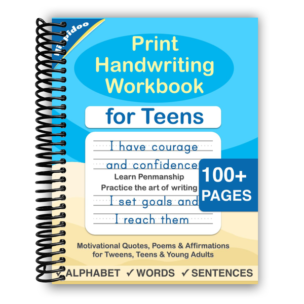 Lay it Flat Print Handwriting Workbook for Teens: (Spiral Bound)