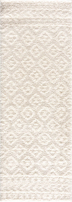 Hauteloom Eivin Cream Diamonds Plush Rug