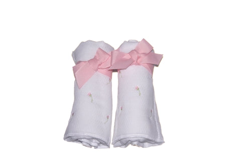 Cute as Buttons Rosebud Diaper Burp Set