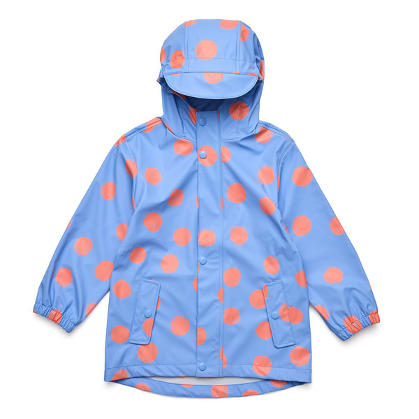 Snapper Rock Cornflower Polka Dot Recycled Waterproof Raincoat