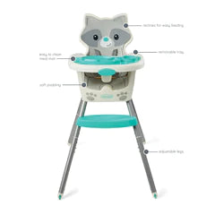 Infantino Grow-with-Me 4-in-1 Convertible High Chair, Racoon
