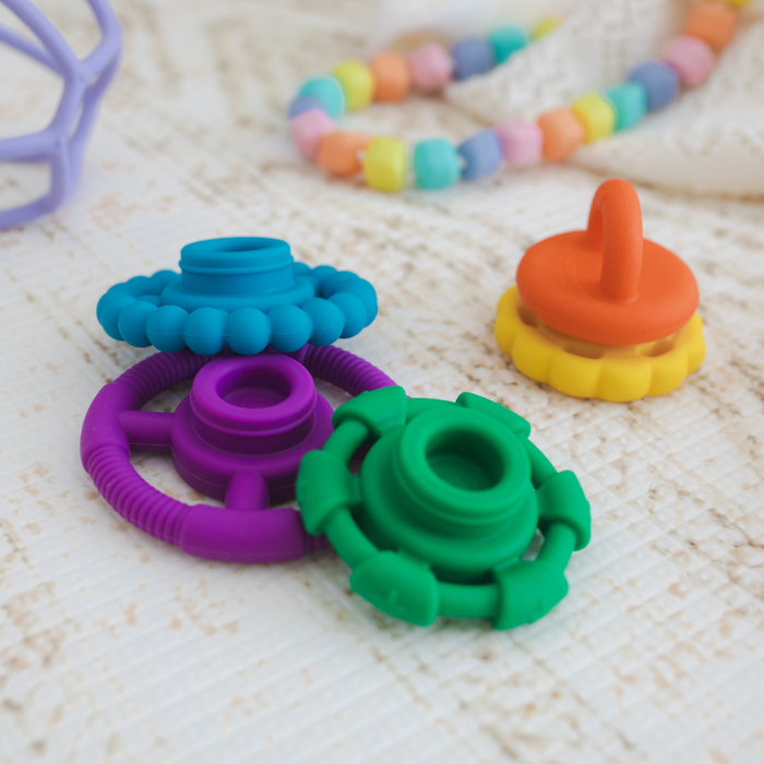 Jellystone Designs Rainbow Stacker and Teether Toy Rainbow