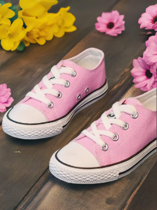 Mia Belle Girls Precious Pink Canvas Sneakers By Liv and Mia