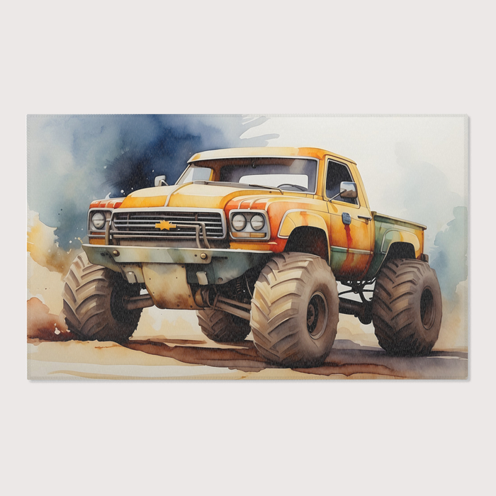 TeepeeJoy Monster Truck Rug for Nursery and Kids Rooms - Bigfoot Bounce