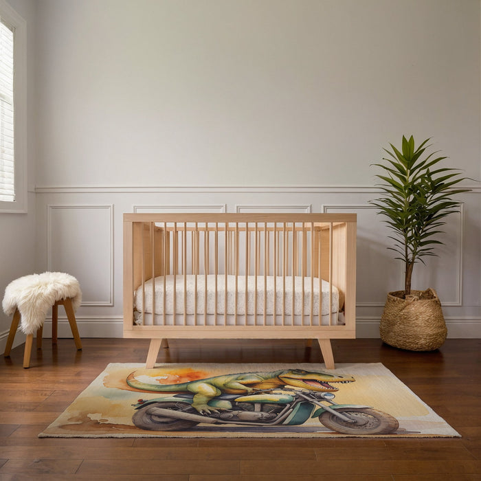 TeepeeJoy Nursery and Kids Dinosaur Area Rug - Roaring Rider Rex