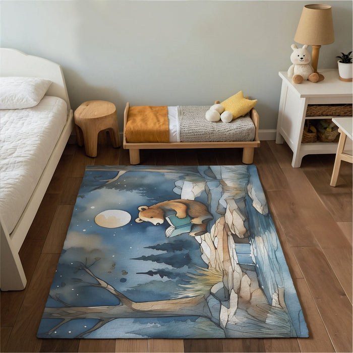 TeepeeJoy Nursery and Kids Bear Rug - Midnight Tale Teller