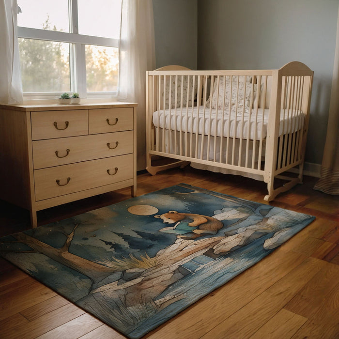 TeepeeJoy Nursery and Kids Bear Rug - Midnight Tale Teller