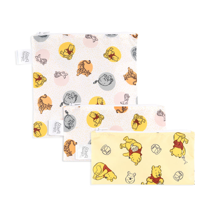 Bumkins Disney Reusable Snack Bag 3 Pk: Pooh Bear and Friends