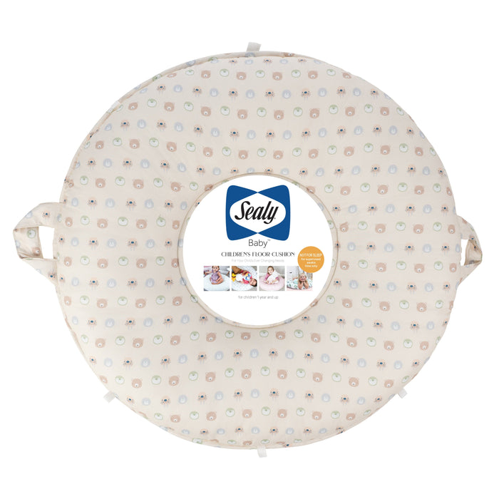 Sealy Children's Floor Cushion - Animal Faces and Beige