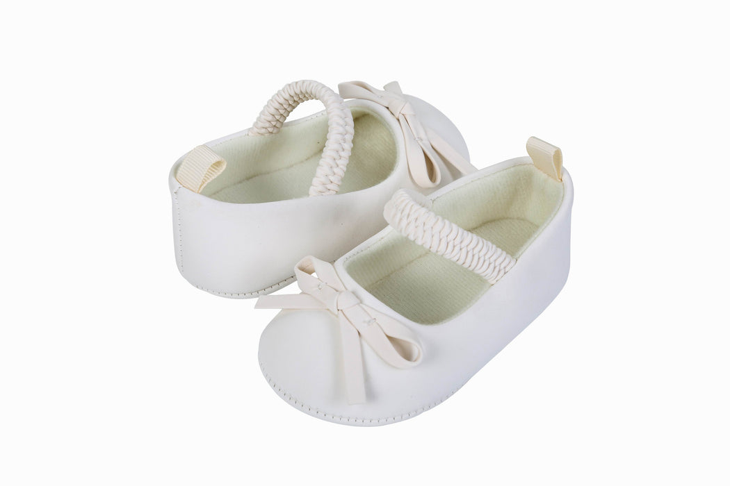 Stepping Stones Faux Nubuck Ballet Mary Jane Shoes in Cream