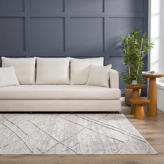 Hauteloom Baqer Bone & Taupe Textured Performance Rug - Limited Edition