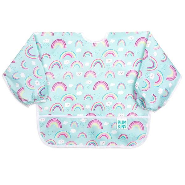 Bumkins Sleeved Bib: Rainbows