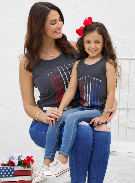 Mia Belle Girls Mommy and Me Cool Air Show Tank Top