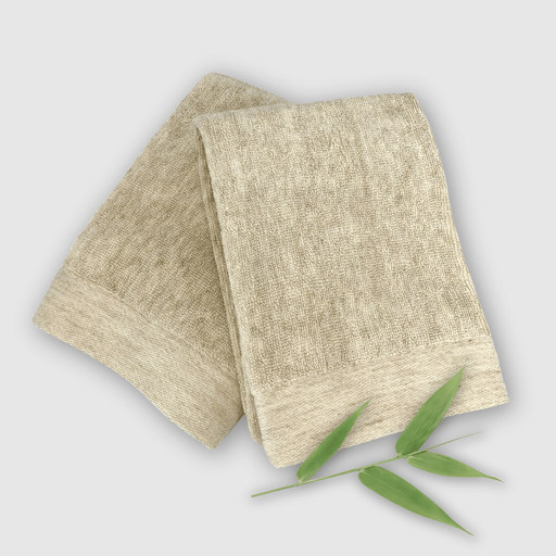 BedVoyage Bamboo Cotton Hand Towel 2 pack from BedVoyage Melange Viscose - Sand