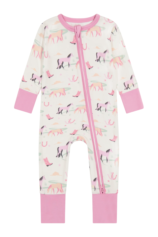 Bird & Bean Bamboo One Piece Zip Pajama - Cassidy