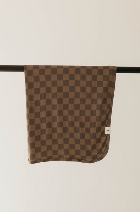 forever french Bamboo Swaddle | Faded Brown Checkerboard