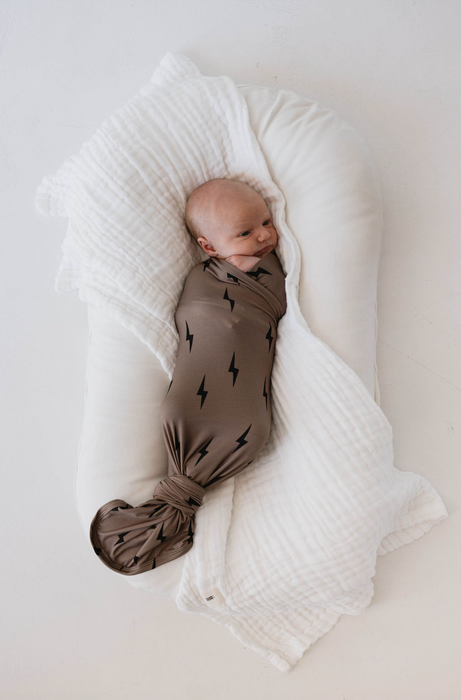 forever french Bamboo Swaddle | Brown & Black Bolt