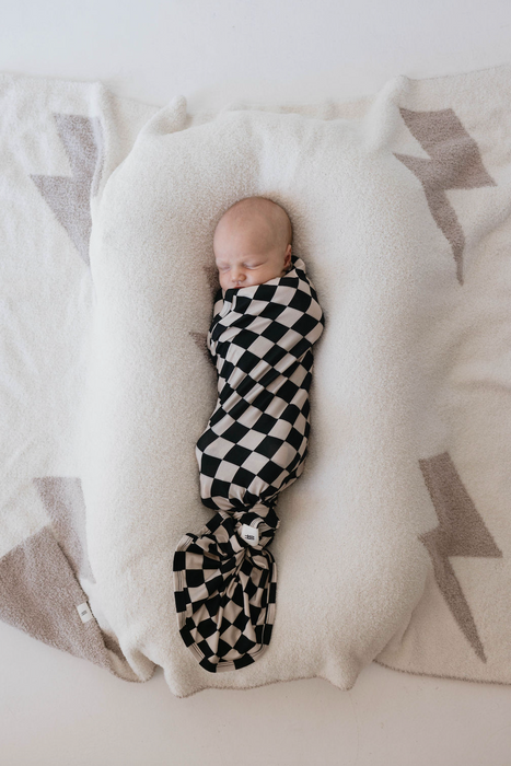 forever french Bamboo Swaddle | Black Checkerboard