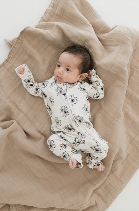 forever french baby Bamboo Zip Pajamas | Desert Bloom