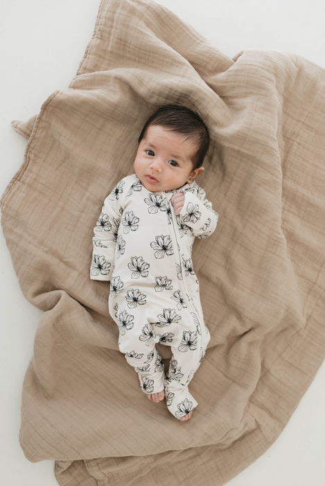 forever french baby Bamboo Zip Pajamas | Desert Bloom