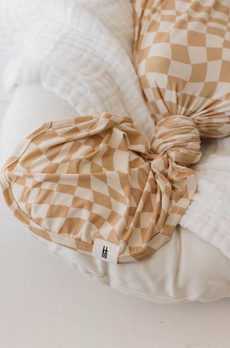 forever french Bamboo Swaddle |Gold Coast Wavy Checker