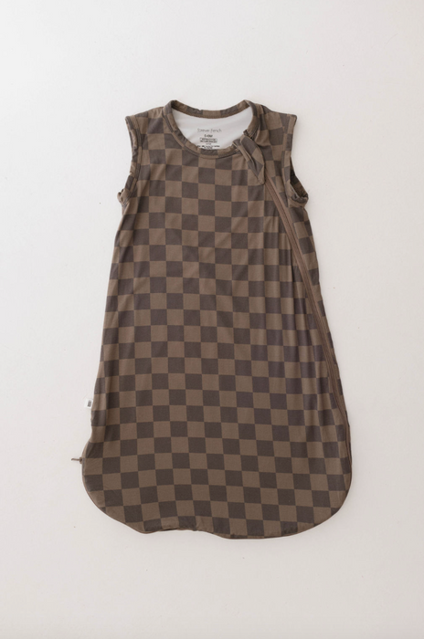 forever french Faded Brown Checkerboard | Bamboo Sleep Sack