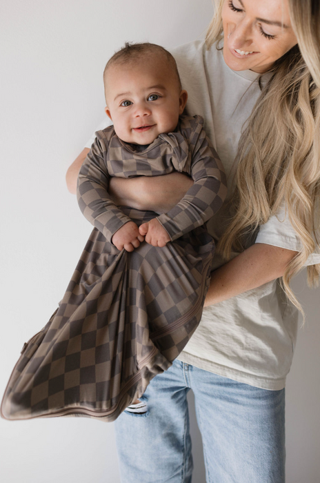 forever french Faded Brown Checkerboard | Bamboo Sleep Sack