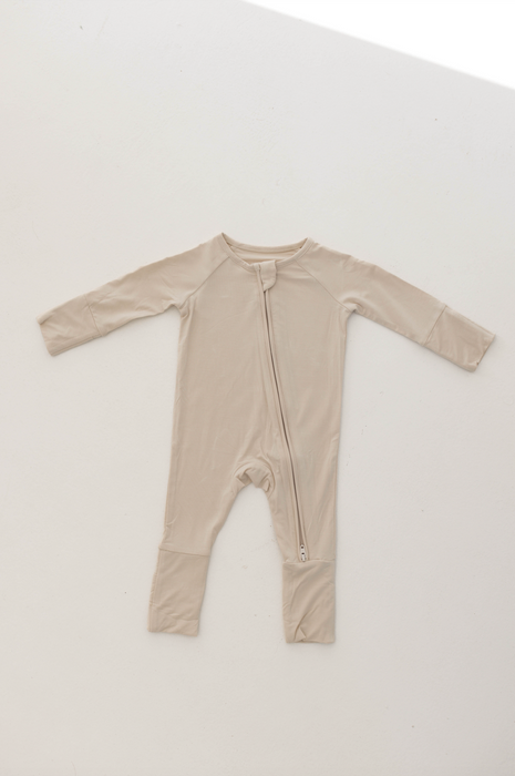 forever french baby Bamboo Zip Pajamas | Bone