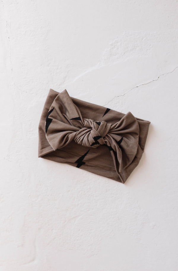 forever french baby Bamboo Head Wrap | Brown & Black Bolt