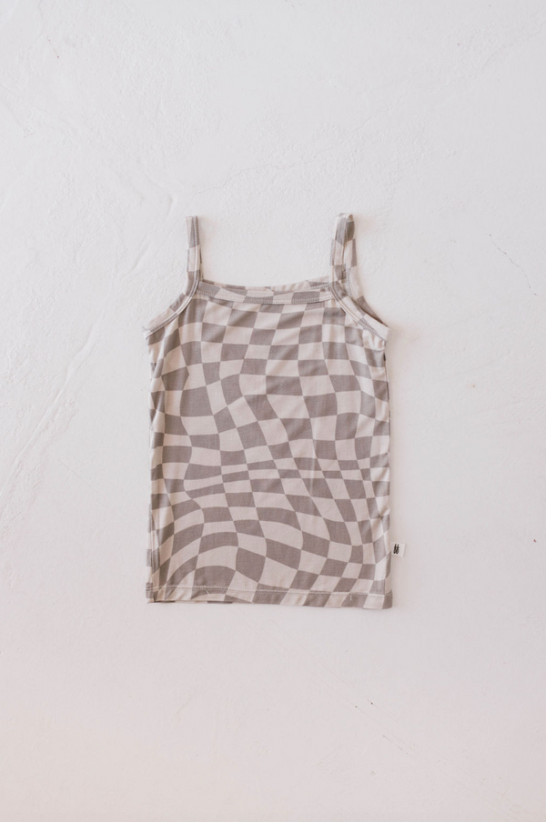 forever french baby Basic Bamboo Tank | Wavy Checker