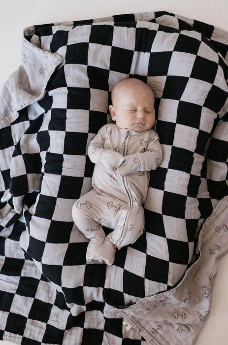 forever french baby Bamboo Zip Pajamas |  Arm Day