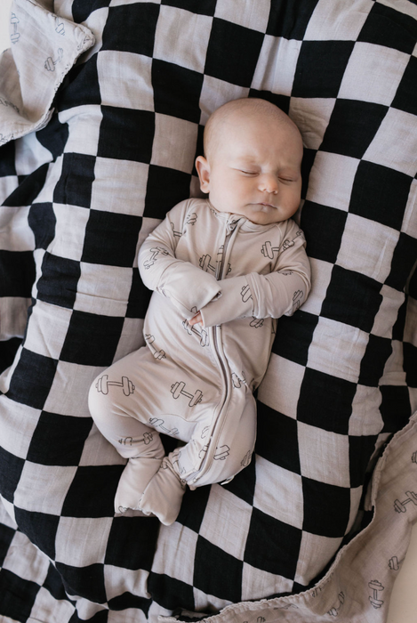 forever french baby Bamboo Zip Pajamas |  Arm Day