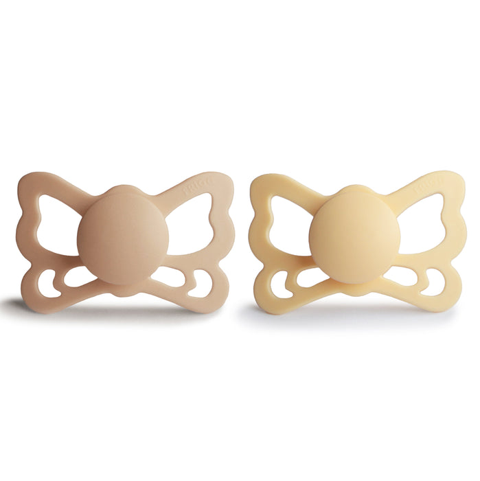 Mushie FRIGG Butterfly Anatomical Silicone Pacifier 2-Pack (6-18 Months)