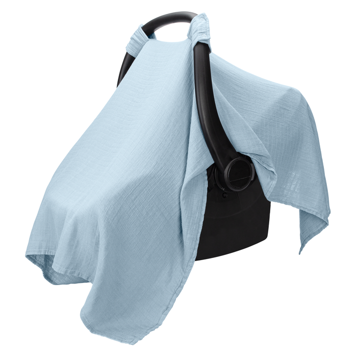 Comfy Cubs Muslin Cotton Baby Car Seat Cover by Comfy Cubs - Sky Blue