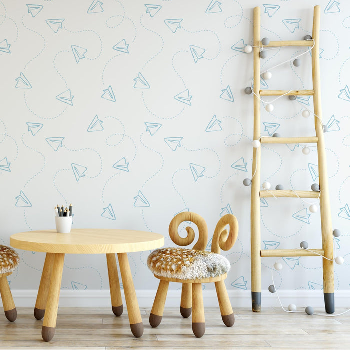 TeepeeJoy Airplane Themed Wallpaper for Nursery and Kids Rooms - Sky High