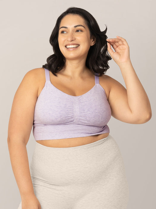 Kindred Bravely Sublime® Bamboo Hands-Free Pumping Lounge & Sleep Bra | Lavender Heather