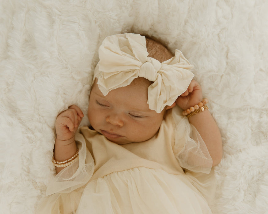 Reverie Threads Hot Mess Nylon Headband in Ivory