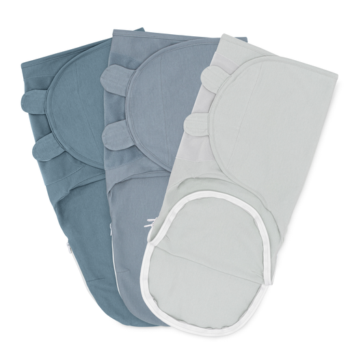 Comfy Cubs Easy Swaddle Blankets with Zipper - Stone, Pacific Blue, Nomadic Blue