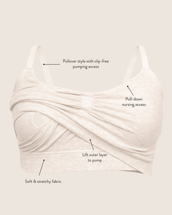 Kindred Bravely Sublime® Bamboo Hands-Free Pumping Lounge & Sleep Bra | Lavender Heather