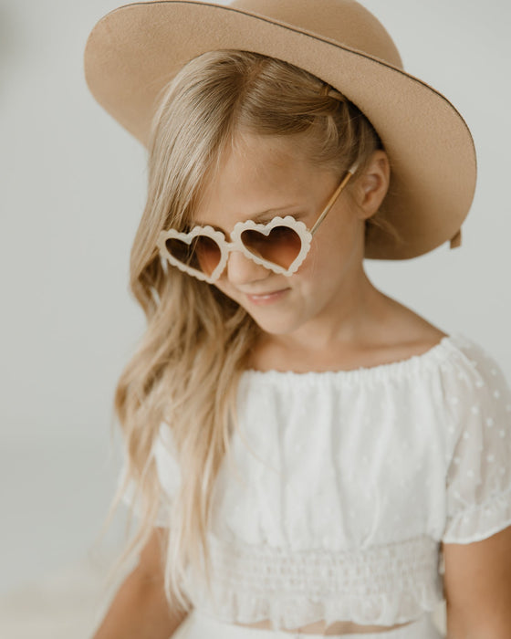 Reverie Threads Heart Eye Sunnies in Cream